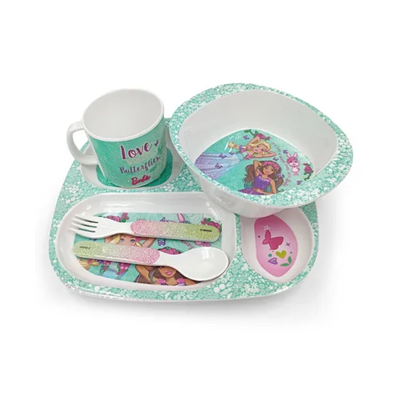 Superware Melamine Kids  Dinner Set- Barbie-Butterfly  ( Set of 5 )