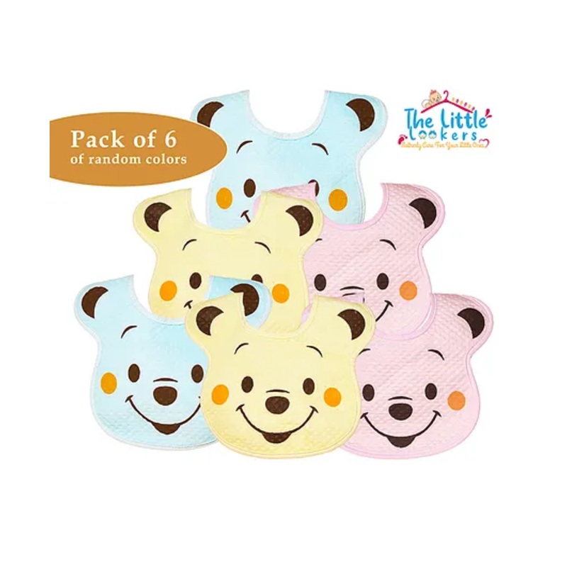 The Little Lookers Cotton Baby Bibs Animal Print Pack of 6 – Multicolor