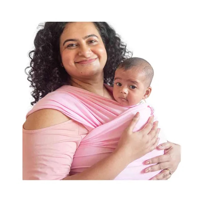 Anmol Baby Hands Free Carrier with Ergonomic M Position – Light Pink