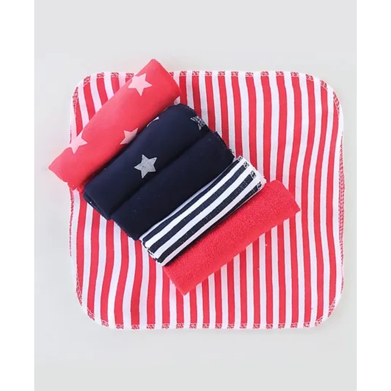 Babyhug Knit Terry Wash cloths Pack of 6- Multicolor