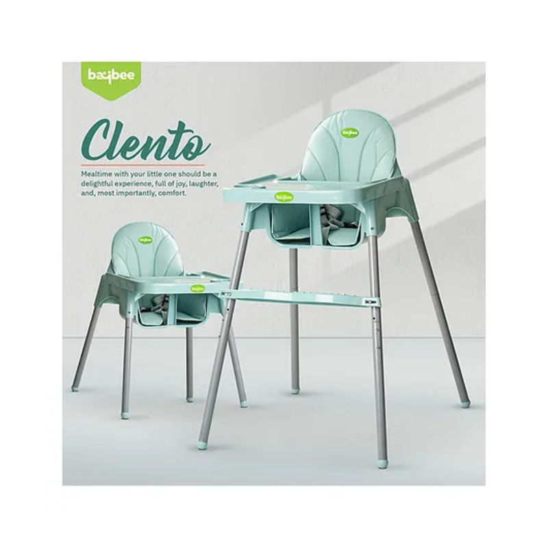 Baybee Clento 2 in 1 Baby High Chair for Kids, Baby Feeding Chair with 2 Height Adjustable, Footrest, Tray, Mobile Stand, 3 Point Safety Belt | Kids High Chair for Baby (Blue)