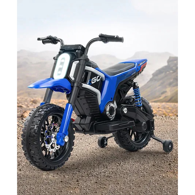 Baybee Motocross Electric Bike for Kids, Ride on Toys Kid’s Bikes with LED Light & Music | Rechargeable Baby Bike | Battery Operated Bike for Kids (Blue)
