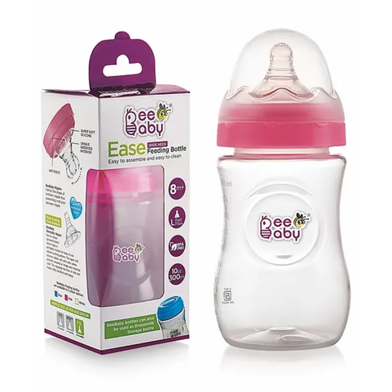 Beebaby Wide Mouth Feeding Bottle Pink – 300 ml
