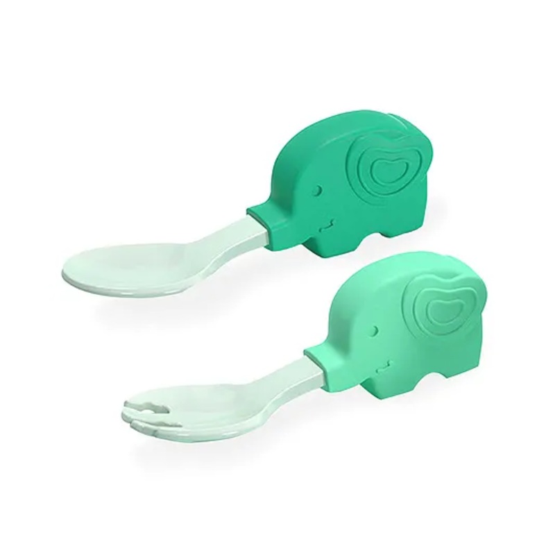 Bembika Baby Training Spoon Elephant Shape Spoon Baby Silicone Training Spoon For Baby – Green
