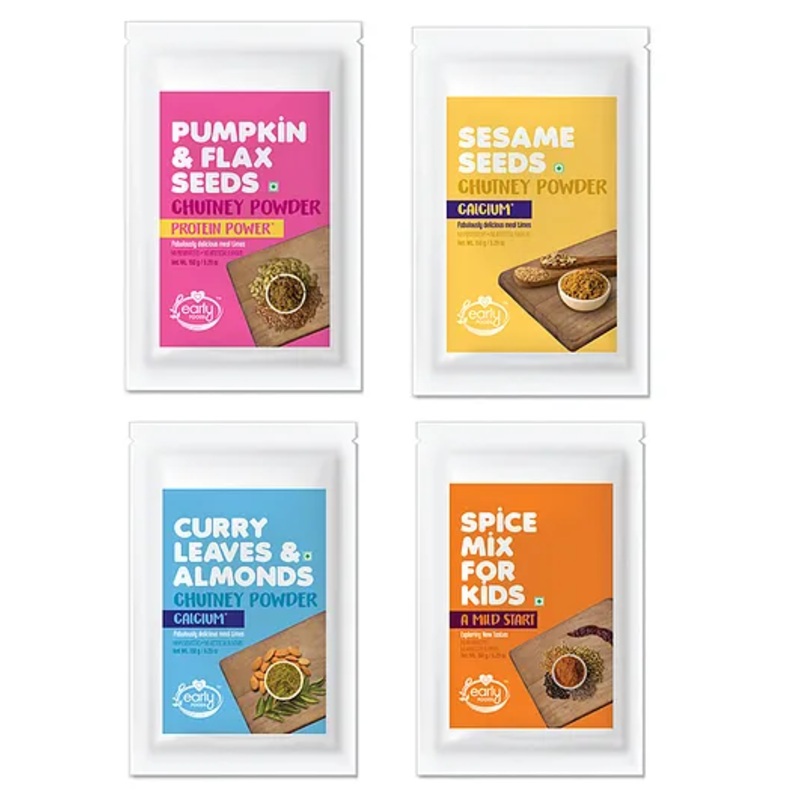 Early Foods Combo of Spice Mix & Chutney Powders Pack of 4 – 150 g Each