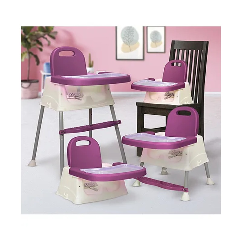 LuvLap 4 in 1 Convertible Baby High Chair with Footrest, Convertible to High Chair, Low Chair & Booster Seat, Essential Baby Feeding Chair  Purple