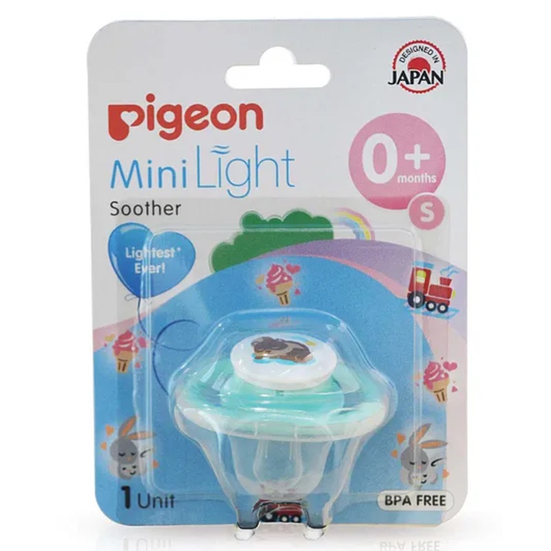 Pigeon Minilight Soother Size Small Squirrel Print – Blue