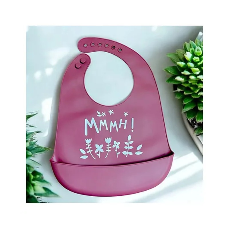 SAFE-O-KID Premium Silicone Baby Bib Lightweight, Foldable, Non-Toxic Bib with Spill-Proof, Adjustable, Soft, Easy-to-Clean Feeding Bib for toddlers – Brown