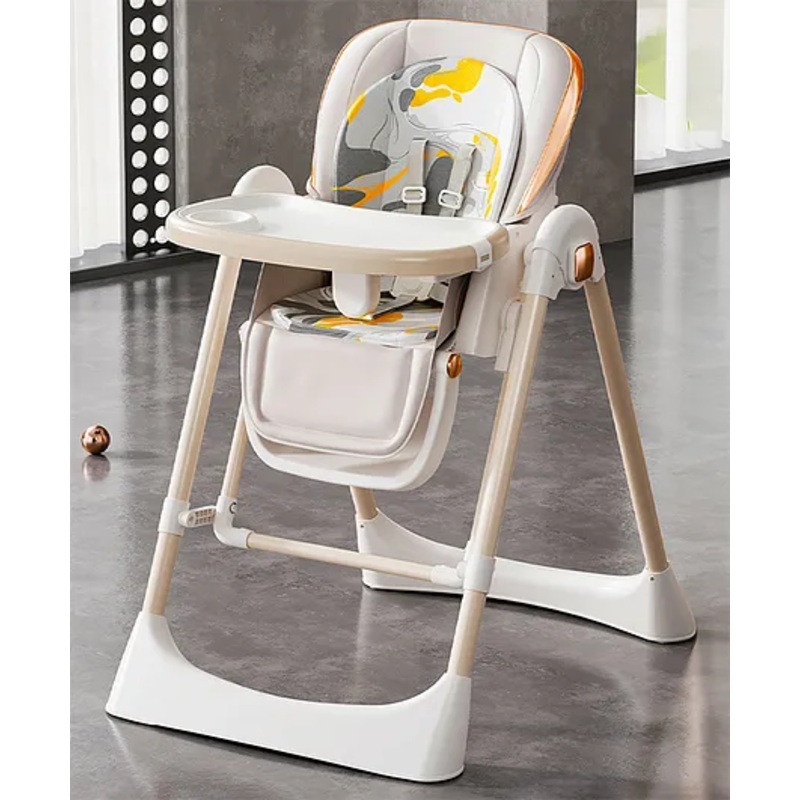 StarAndDaisy Baby High Chair Galaxy 2in1 Rocking Dining Chair 4 Level Reclining Position, Adjustable Height, Locking Wheels, 5 Point Safety Belt,White