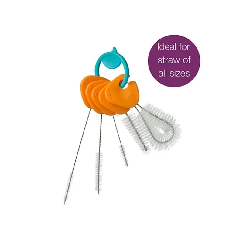 b.box 5-in-1 Cleaning Brush Set for Bottles lids and Straws – Orange