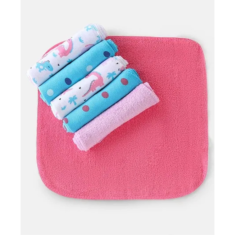 Babyhug Knit Terry Wash cloths Pack of 6 – Multicolour