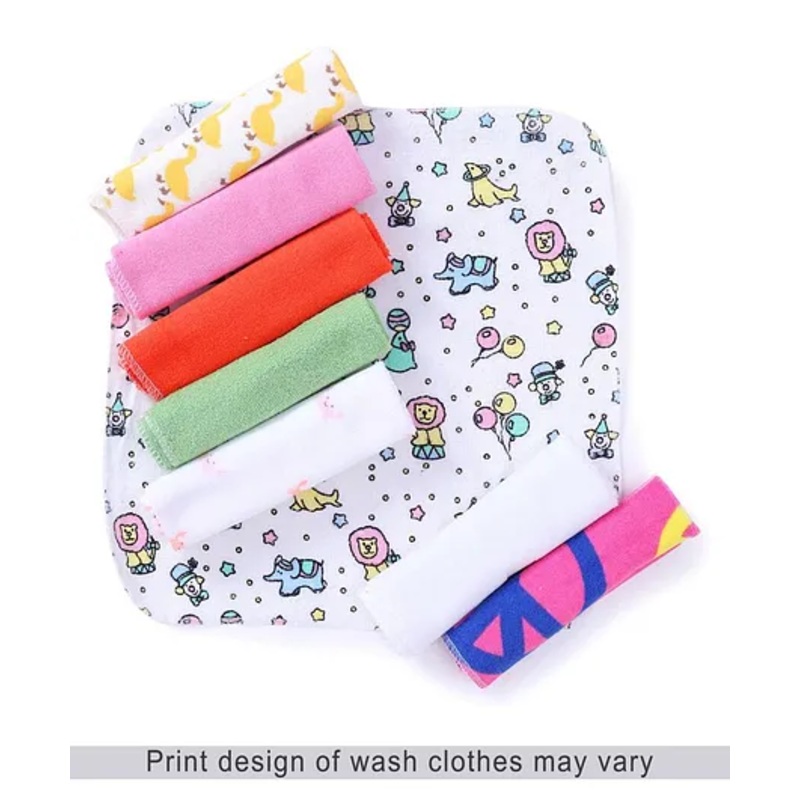 Babyhug Knit Wash Cloth Pack of 8 – Multicolour