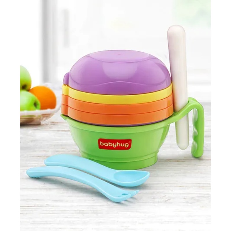 Babyhug Multi Purpose Baby Food Grinding Bowl – Purple Green