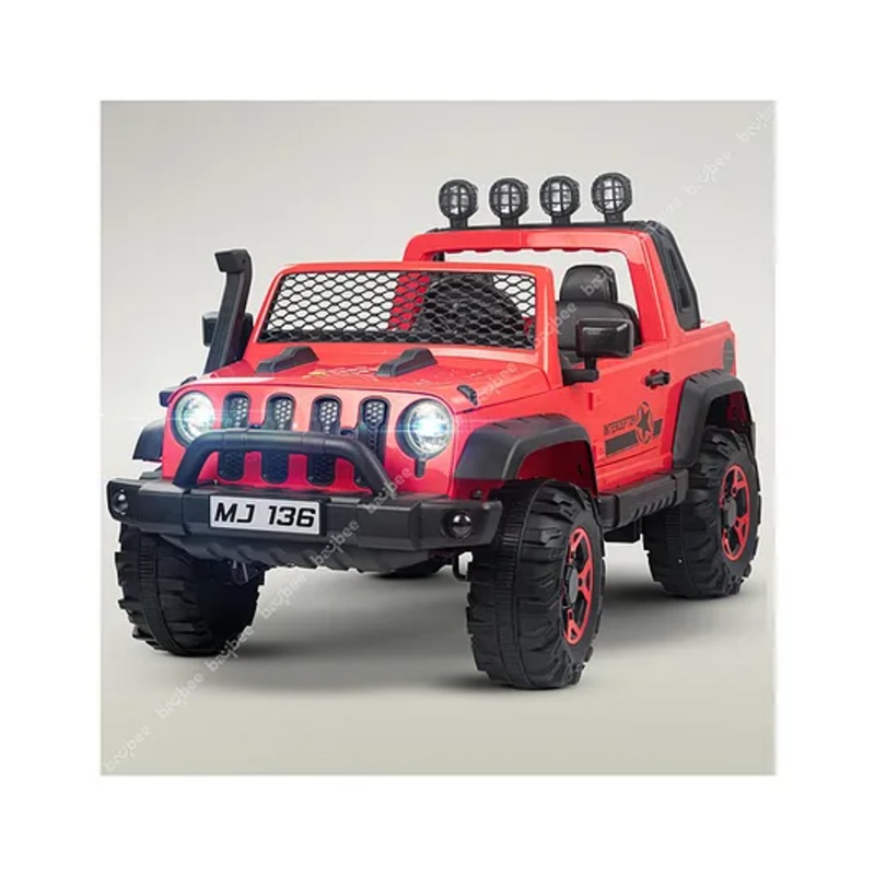Baybee Atom Rechargeable Battery Operated Jeep for Kids, Ride on Toy Kids Car with Bluetooth, Music & Light Electric Jeep Car for Kids (Red)