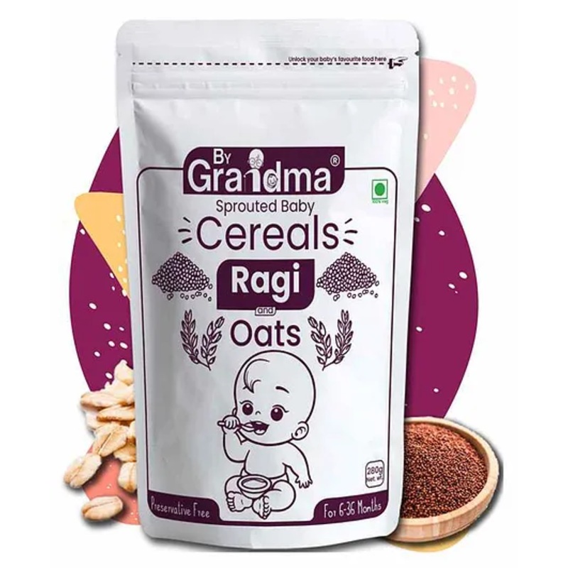 ByGrandma Ragi & Oats Baby Porridge Mix – Complete Toddler Food Supplement, No Preservatives, 280g, 12M+