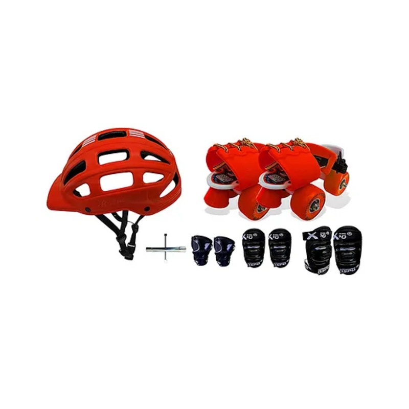 Jaspo Junior Pro Adjustable Roller Skates Combo – Orange Black