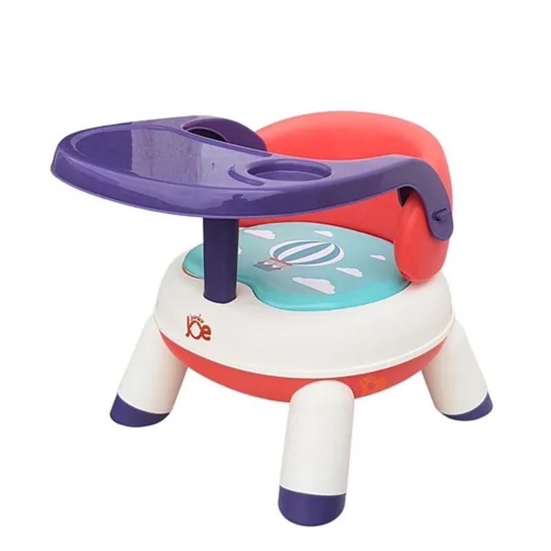 Junior Joe 2-in-1 Convertible Baby Dining & Floor Seat with Adjustable Height & Detachable Tray (RED)