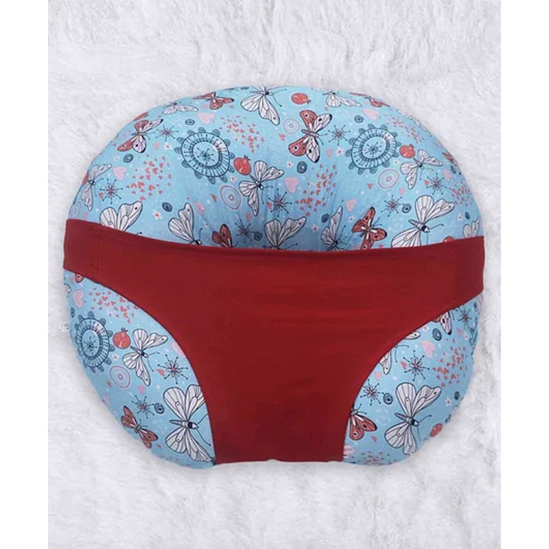 Kradyl Kroft 5 in 1 Baby Feeding Pillow Or Nursing Pillow  – Blue Butterfly