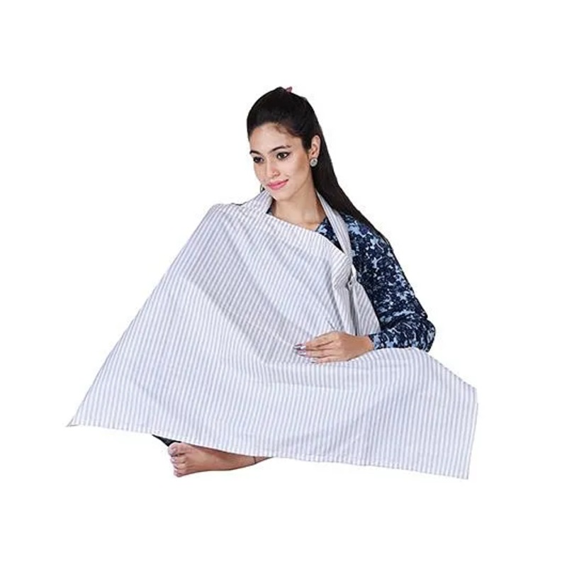 Lulamom Nursing Cover with Pocket – White