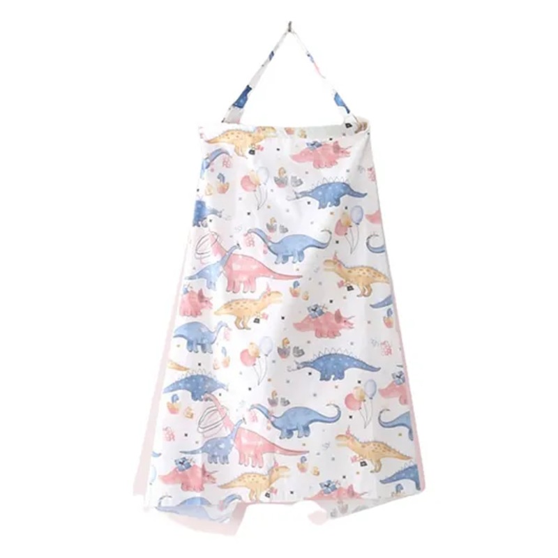 MOMISY Car Seat Canopy Nursing Scarf Poncho Multi-Use Cover, Shopping Cart Cover, Stroller Cover, Infinity Scarf 360 Privacy Breastfeeding Protection, Baby Shower (Dinosaur)