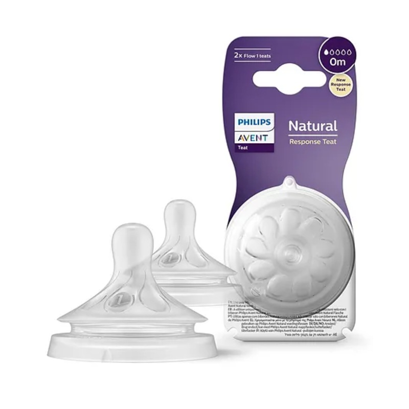Philips Avent Natural Response Baby  Bottle Teat  Flow 1 Teats for Newborn Babies BPA Free – Pack of 2