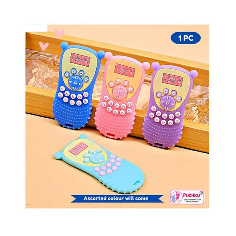 Puchku Baby Remote Control Shaped Silicon BPA Free Teether (Pack of 1 , Random Color)