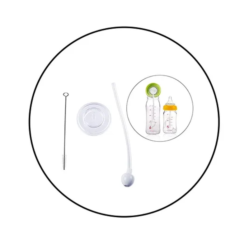 Safe-O-Kid Straw With Accessories Helpful For Kids In Drinking Home Essential – White