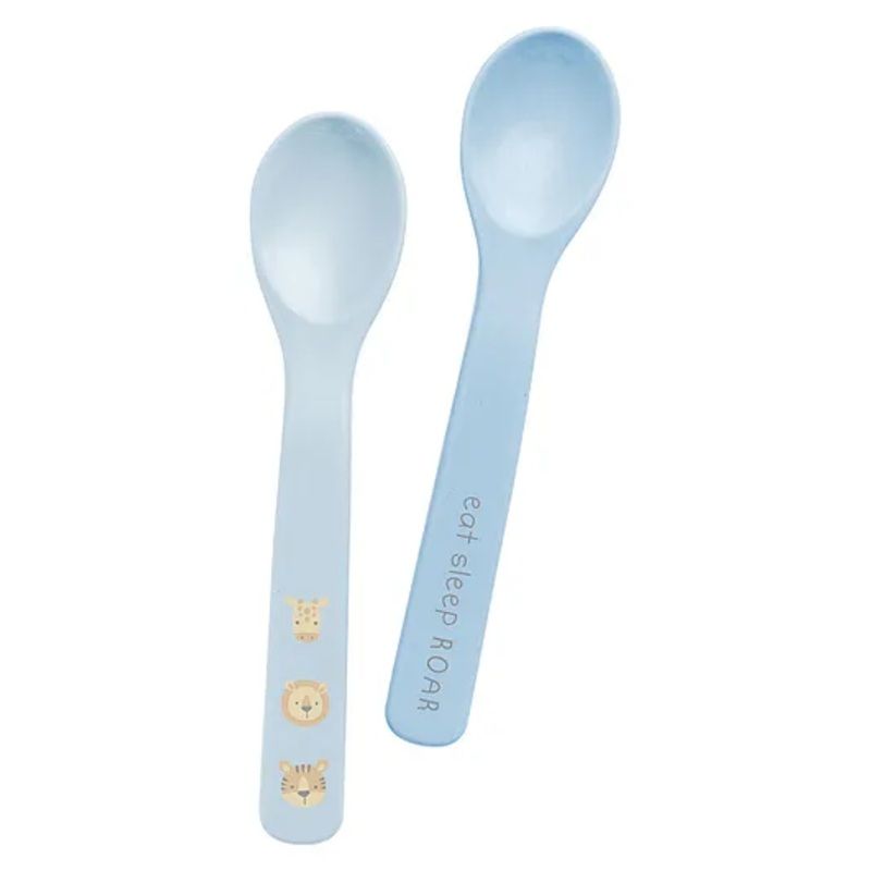 Stephen Joseph Silicone Baby Spoons Zoo Pack Of 2 – Blue