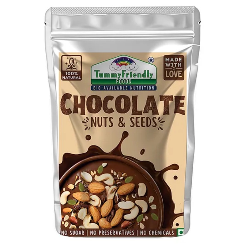 Tummy Friendly Foods Chocolate Nuts and Seeds Mix – 100g. Healthy Snacks for kids & Adults