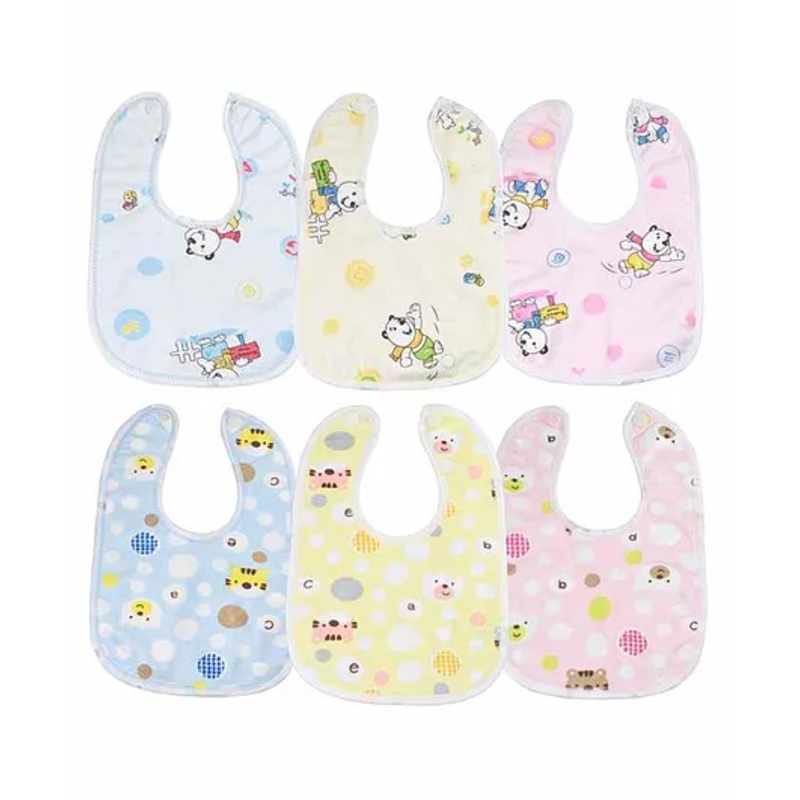 Wishkey Cotton Bib Printed Set of 6 – Multicolor