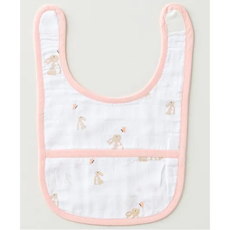 Aariro Organic Cotton Classic Muslin Bib Honey Bunny