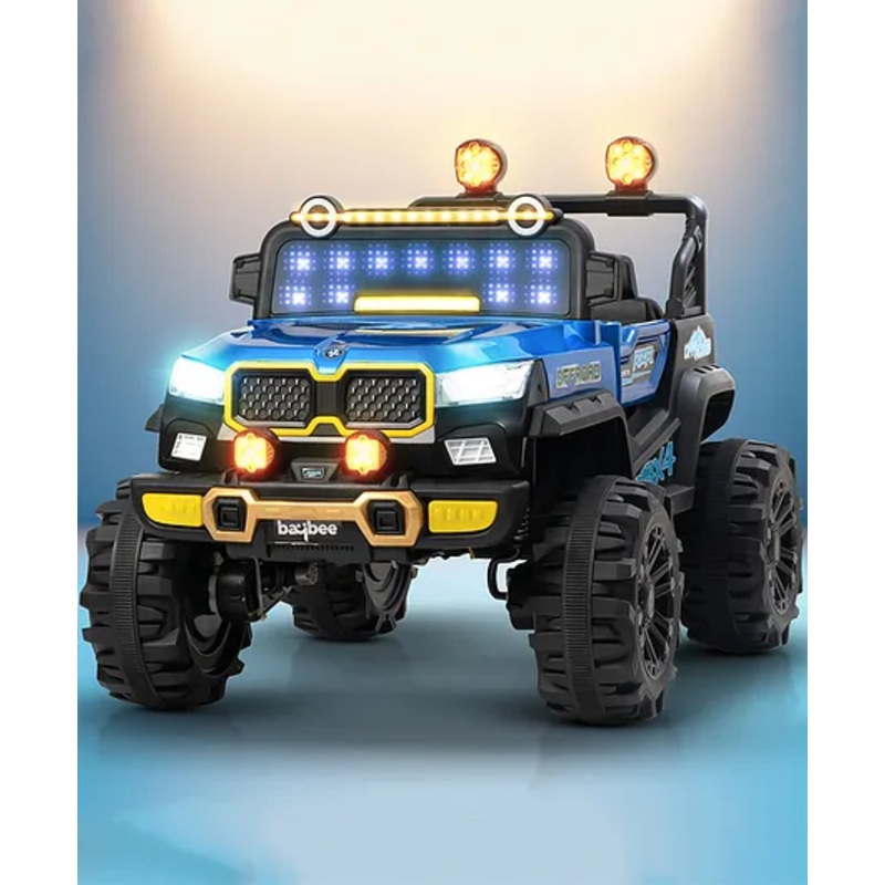 Baybee Rygon Pro 4×4 Battery Operated Jeep for Kids, Ride on Toy Baby Car with LED RGB Light & Music, Rechargeable Electric Jeep, Big Battery Car for Kids -Painted Blue