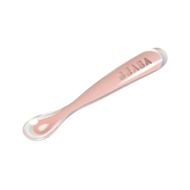 Beaba 1st Stage Silicone Spoon – Old Pink, 4m+