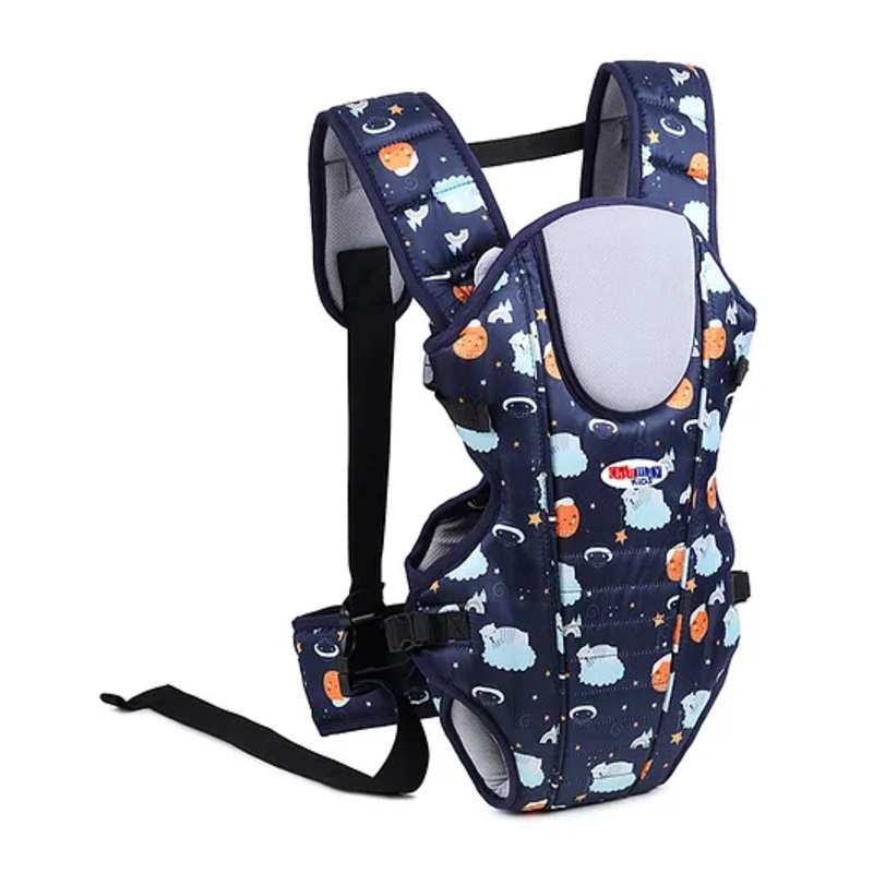 Chinmay Kids 3 Way Baby Carrier With Detachable Bib & Head Cushion Ergonomic Multi Functional Baby Carrier Dark Blue Back Carry