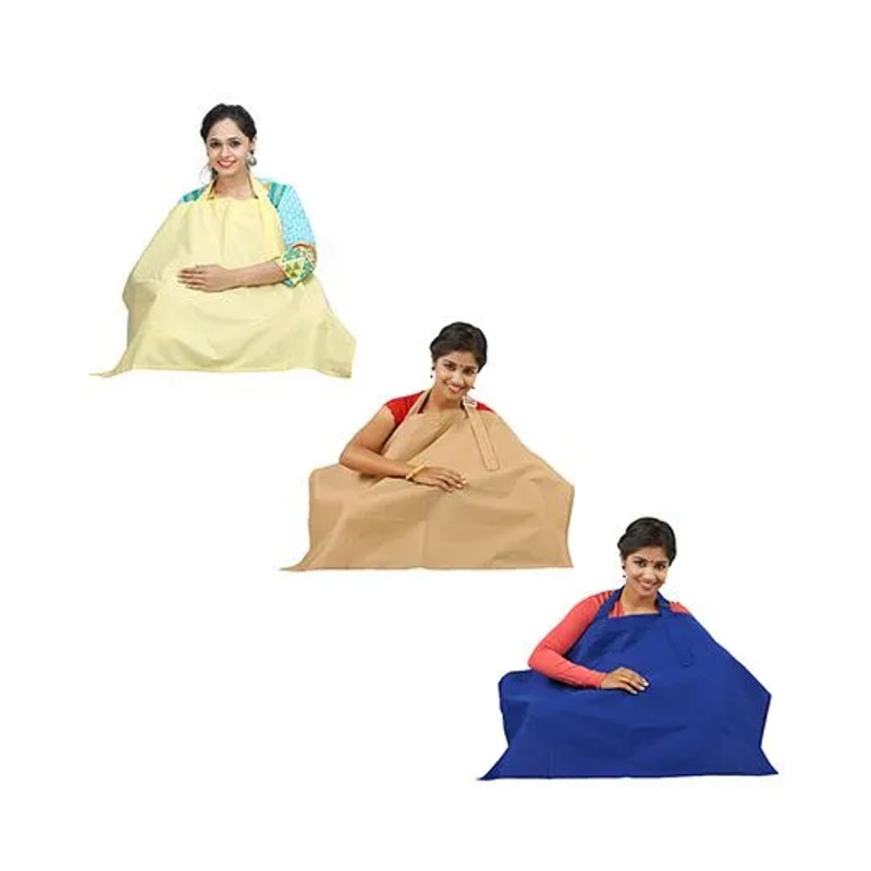 Lulamom Stripe Nursing Cover Beige Yellow Blue – Pack of 3