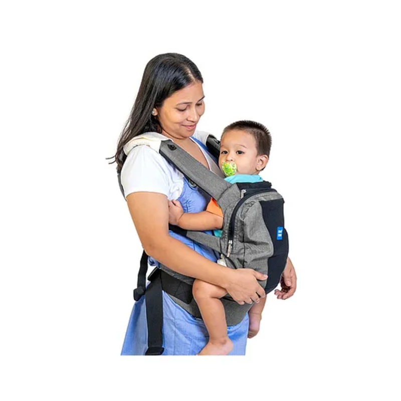 Mee Mee Comfy New Born Baby Carrier With 4 Baby carrying Modes Lightweight & Adjustable | Neck Support Baby Sling Carrier with Padded waist Support and shoulder support straps (Grey)
