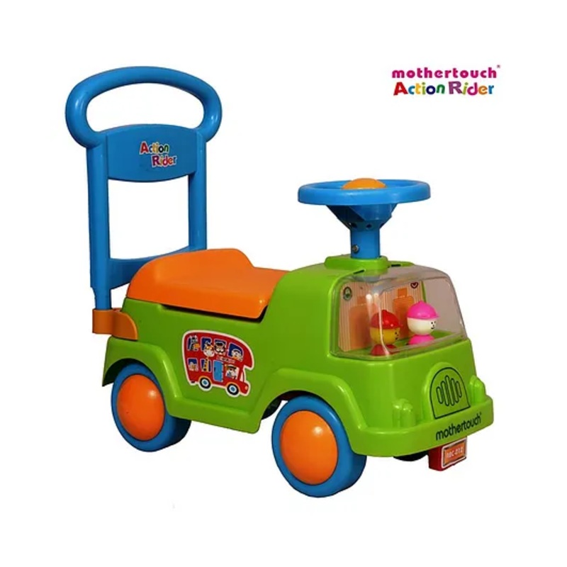 Mothertouch Action Rider Manual Push Ride On – Green