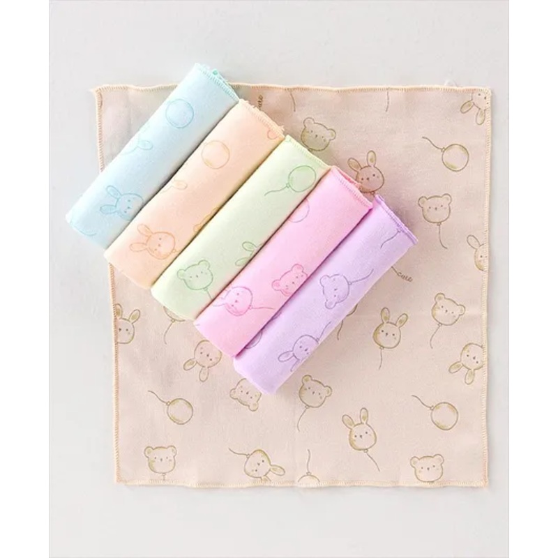 Simply Jacquard Wash cloth Bunny Print 25 x 25 cm Pack of 6 – Multicolour