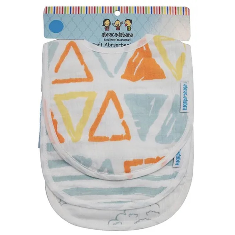 Abracadabra Muslin Printed Bibs White – Pack of 3