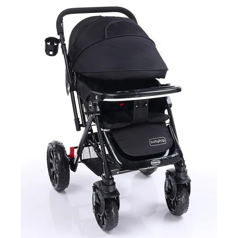 Babyhug Melody Stroller With Reversible Handle & Canopy – Black