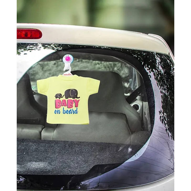 babywish Baby on Board Car Sticker with Vaccum Suction Cups – Yellow