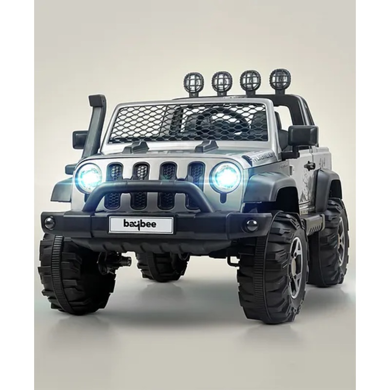 Baybee Atom Rechargeable Battery Operated Jeep for Kid, Ride on Toy Kids Car with Bluetooth, Music & Light | Baby Big Battery Car | Electric Jeep for Kids (Painted Grey)