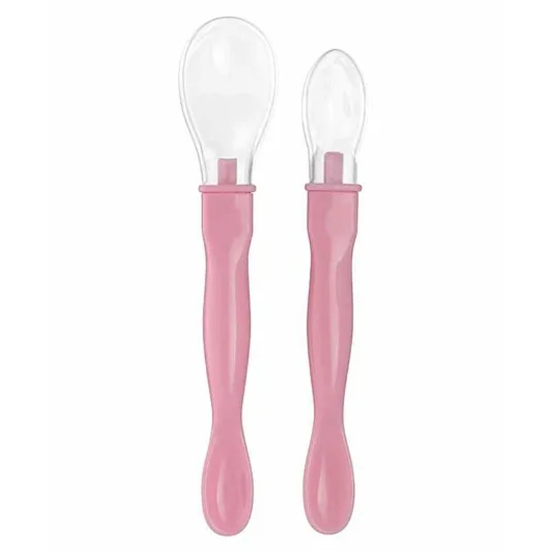 Beebaby 3 In 1 Weaning Silicone Spoon Set – Pink