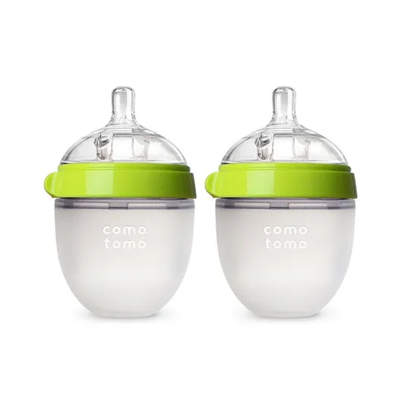 Comotomo Silicone Feeding Bottle Green Pack of 2 – 150 ml