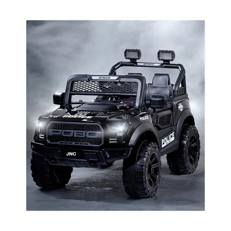 JN Creations 12V 4X4 PQBO 888 Kids Battery Operated Ride on Jeep with Remote Control, Light & Music (Black Painted)