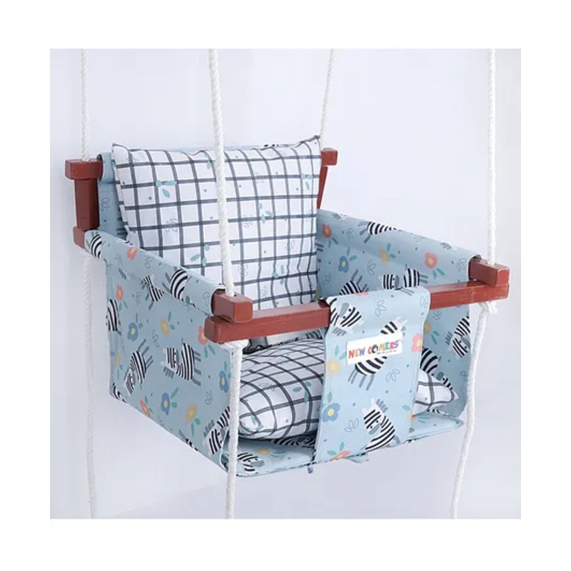 New Comers Garden Swing for Kids with 2 Pillows Checks Print – Multicolor