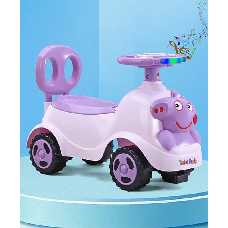 Peppa Deluxe Manual Push Ride-On with LED Lights & Music -Purple| Secret Storage| Toy for 1 to 4 Years| Durable Non-Toxic Material| Comfortable Seat| Activity Gift| Foot-to-Floor Operation