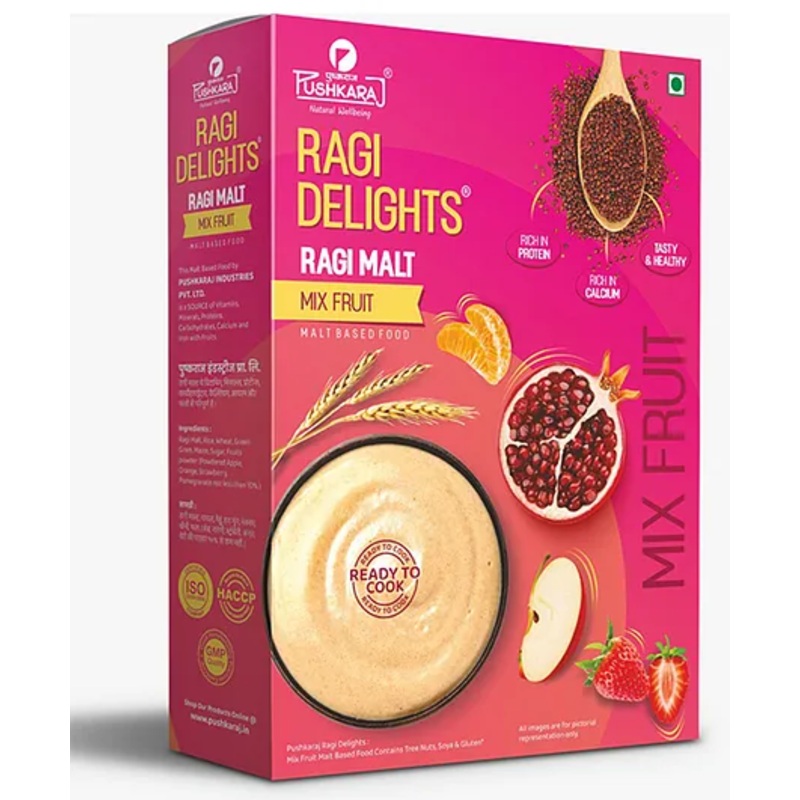 PUSHKARAJ RAGI DELIGHTS MIX FRUIT PACK OF 3 250 G