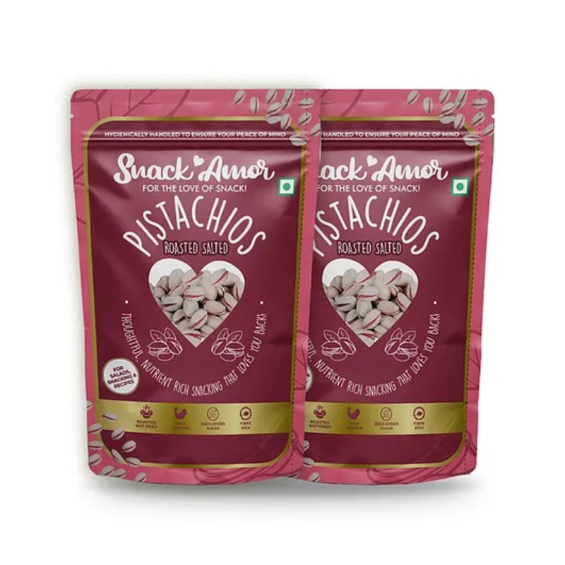 SnackAmor Premium Roasted Salted Pistachio Pack Of 2 – 170 gm