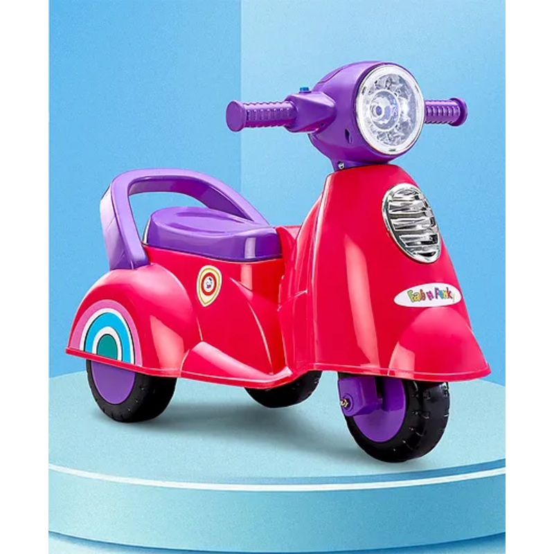 Speedy Manual Push Ride On Scooter with Under Seat Storage LED Light & Music – Dark Pink